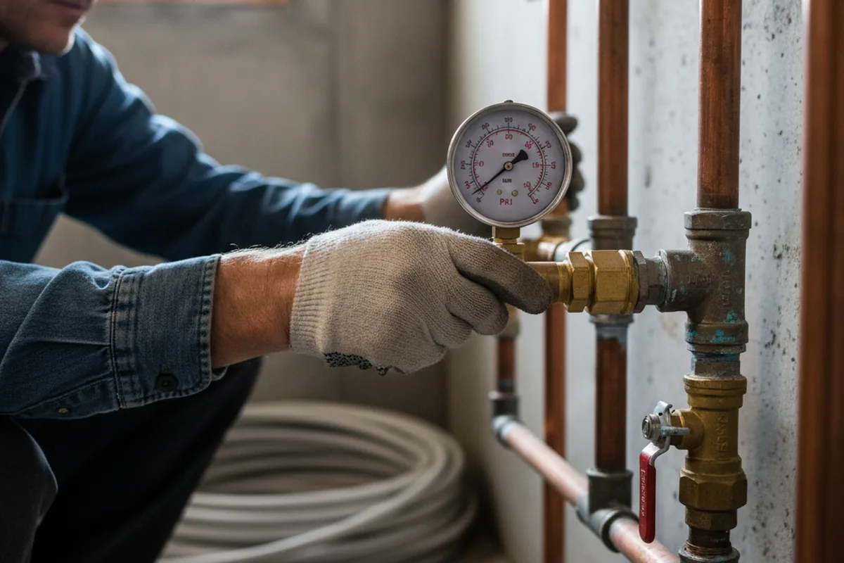 Pressure testing a repaired line during Water Line Repair in Port Republic